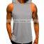 Wholesale High Quality Men Sleeveless Hoodie Custom Men's Blank Hoodie Men Casual Gym Fitted Hooded Tank Top