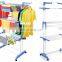 Factory direct supply mobile multi-layer drying rack towel floor folding double pole three layer drying rack hanger
