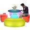 Plastic color changing glow illuminated event night club led light bar stool furniture high cocktail table chair set