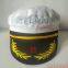 Embroidered navy captain white navy hat hat hat hat factory