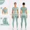 Cute Women's Sports V Neck T-Shirts With Padded Slim Short Sleeve High Strech Spandex