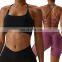Run Custom Logo Women Sports Bra Cross Back Straps Backless Top Bra Workout Sexy Sports Bra Gym Fitness Clothes With Padded