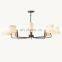 Black Linen Shade Chandelier Modern Golden Chandelier Light Fixture for Dining Room Bedroom Kitchen Island Living Room