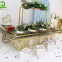 Banquet furniture silver stainless steel dining table for restaurant