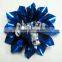 Decorative Ribbon Firework Bow with fuzzy made of PET for Christmas Decoration