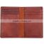 Leather RFID bifold card holder wallet Italian vegetable tanned leather card case with coin pocket