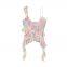 European and American style women's new layered decorative printed silk mesh asymmetrical top