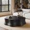 Modern Wood Coffee Table with Walnut Veneer & Stainless steel base