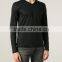 Long sleeve v-neck black custom blank t-shirt clothing