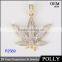 Custom high quality cheap hip hop 925 sterling silver leafage pendant