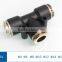 Plastic and brass pneumatic Tee fittings/push in fittings