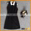 black and white peter pan high collar bodycon career professional dresses
