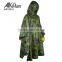 Military Camouflage PVC rain coat Police duty Waterproof PVC Rain Poncho