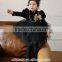 2015 lastest dress designs for kids velvet dress black and white vintage princess skirt long sleeve princess dress100-140cm