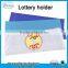 Thumb notch plastic ticket holder, coupon holder, PVC Play slip holder
