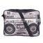 2016 hot fashion 3D BOOM BOX printing one side leather courier bags Shoulder bag message bags