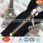 high quality 5# close end light gold metal zipper