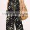 Backless printed sleeveless women korean fashion jumpsuit