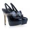 fashion super heels lady high quality shiny black shoes