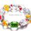 2016 New Latest Design Handmade Bracelet Santa Claus Christmas Hand Painted Stretch Glass Bead Bracelets