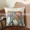 hot sale cotton linen elephant printed Bed Decoration Pillow Case Back Cushion Cover For Sofa