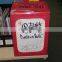 red large cardboard donation box