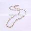 Rectangle Austrian Rhinestone Simulated Pearl Round Bead Long Figaro Chain Bamboo Necklaces & Pendants for Women Jewelry