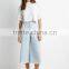 Quiet Color Midi Pants Frayed Denim Gauchos For 2016 Summer Women