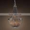 0808-6 Cast brass strung with iron beaded chains ceiling lamp chandelier