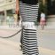 2014 Women Skirts Fashion Long stripe printed Skirts Female Candy Color Long Maxi Skirts