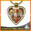 Free mould fee metal heart-shaped print catholic souvenir oem keychain