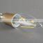 Mingshuai Chandelier LED filament bulb candelebra C35 with plastic gold plated 2W E14 dimmable