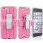 PC+Silicon Smartphone Support clip Anti-throw hybrid cell phone combo case 8 colors for iphone 6 / 5 / 4