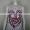 ladies' round neck vest sleeveless pullover front panel digital print knitted sweater