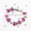High Quality Hot Pink Glass Bead Charms Bracelet Jewelry