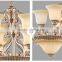 Modern dining room wrought iron chandelier, European glass wrought iron chandelier