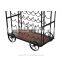 HomCom 32" 35 Bottle Metal and Wood Wheeled Wine Rack Cart - Black/Wood