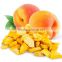 Dried fruit of yellow peach strips freeze-dried style