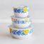 Set of 3pcs ceramic salad bowl set with plastic lid