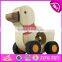 New items toddlers mini wooden cow toy car best sale cartoon wooden cow toy car W04A034