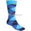 2015 custom design knee high crew man argyle cotton socks high quality