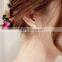 Stainless steel needle earring,superstar designs crystal ball earrings with pearl
