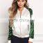 MGOO 2017 Hot Sale Custom Satin Bomber Jackets Zip Up Silver Fashion Tops Raglan Long Sleeves Tops