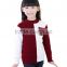 Contrast color half high neck cashmere rib knit sweater designs for girls