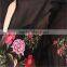 2017 OEM Peony Embroidered Silk-chiffon Button Keyhole Ruffle Blouse