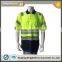 Men's fluorescent two-tone protective reflective generic segmented tapes UPF bulk safety polo shirt