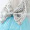 Sequin bow kids dress gown flower girls dresses 2016 summer M6060401