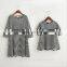Fashion mom and kids couple look stripe family matching outfits