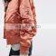 2017 High Quality Spring Women Custom Satin Plain Bomber Jackets