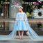 XXLF217 blue handsome hemline organza flowers flower girl dress patterns plain flower girl dress